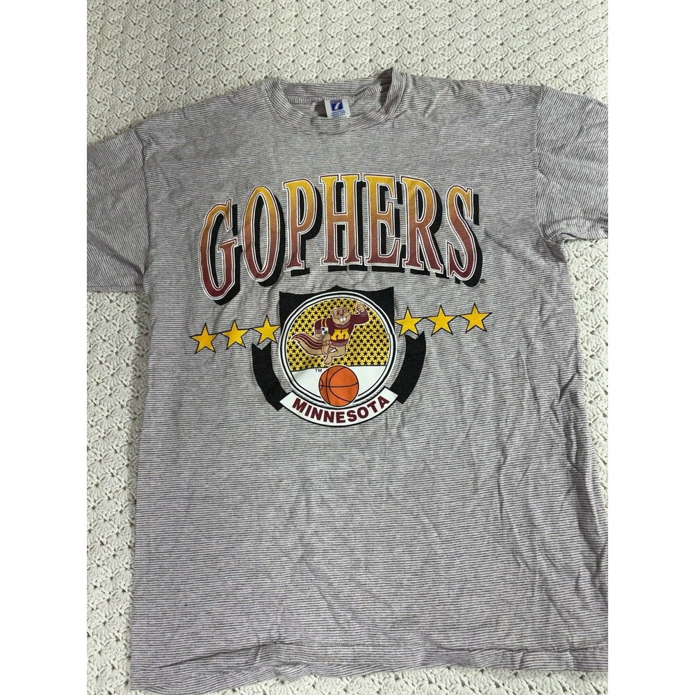 Vintage 90s Minnesota Golden Gophers NCAA College Football SS T-Shirt USA Size L